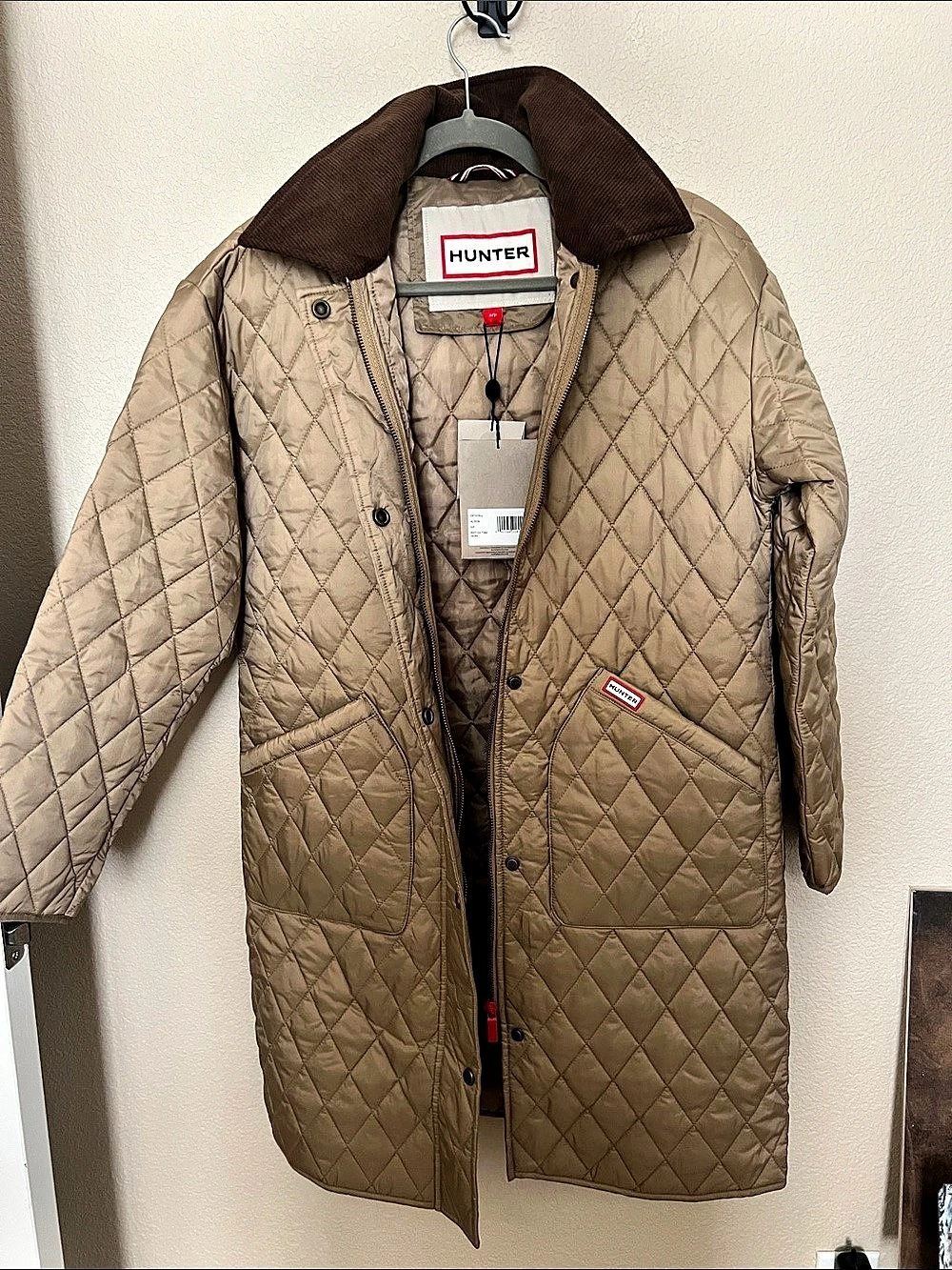 Hunter Original Lightweight Quilted Field Jacket Brown-size small NWT